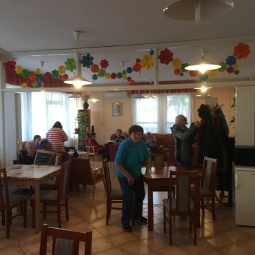 A klub étkező része. A Petőfi klub étkező része, ahol a klubtagok ebédjüket elkölthetik.